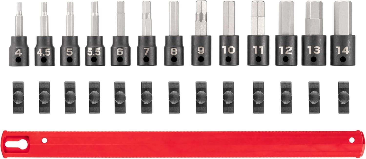 13-Piece Hex Impact Bit Socket Set with Rail – Precision & Durability