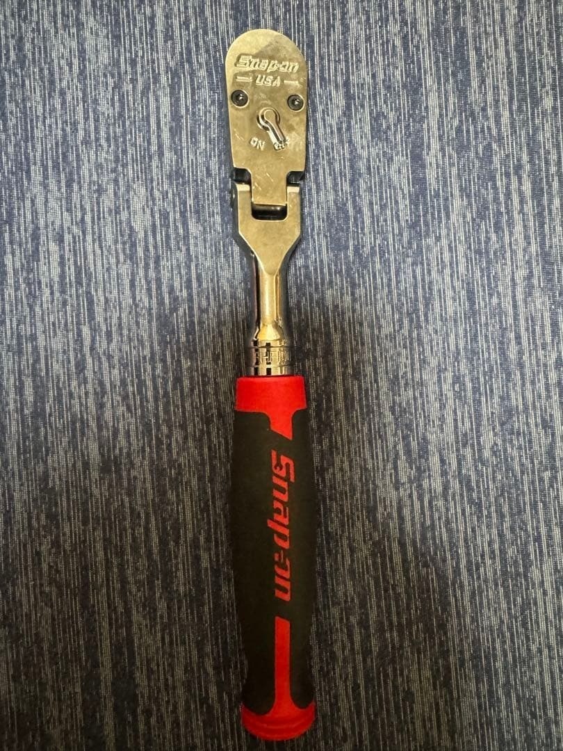 Snap-on FHF100 3/8″ Drive Red Soft Grip Flex Head Ratchet [Unused]