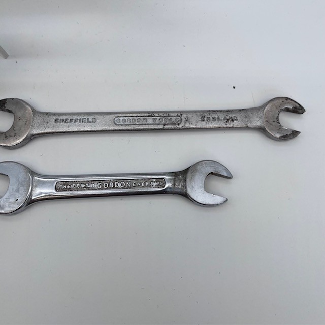 8 Vintage Gordon Tools Open End Spanners – 15/16″ to 3/8″ – Sheffield England