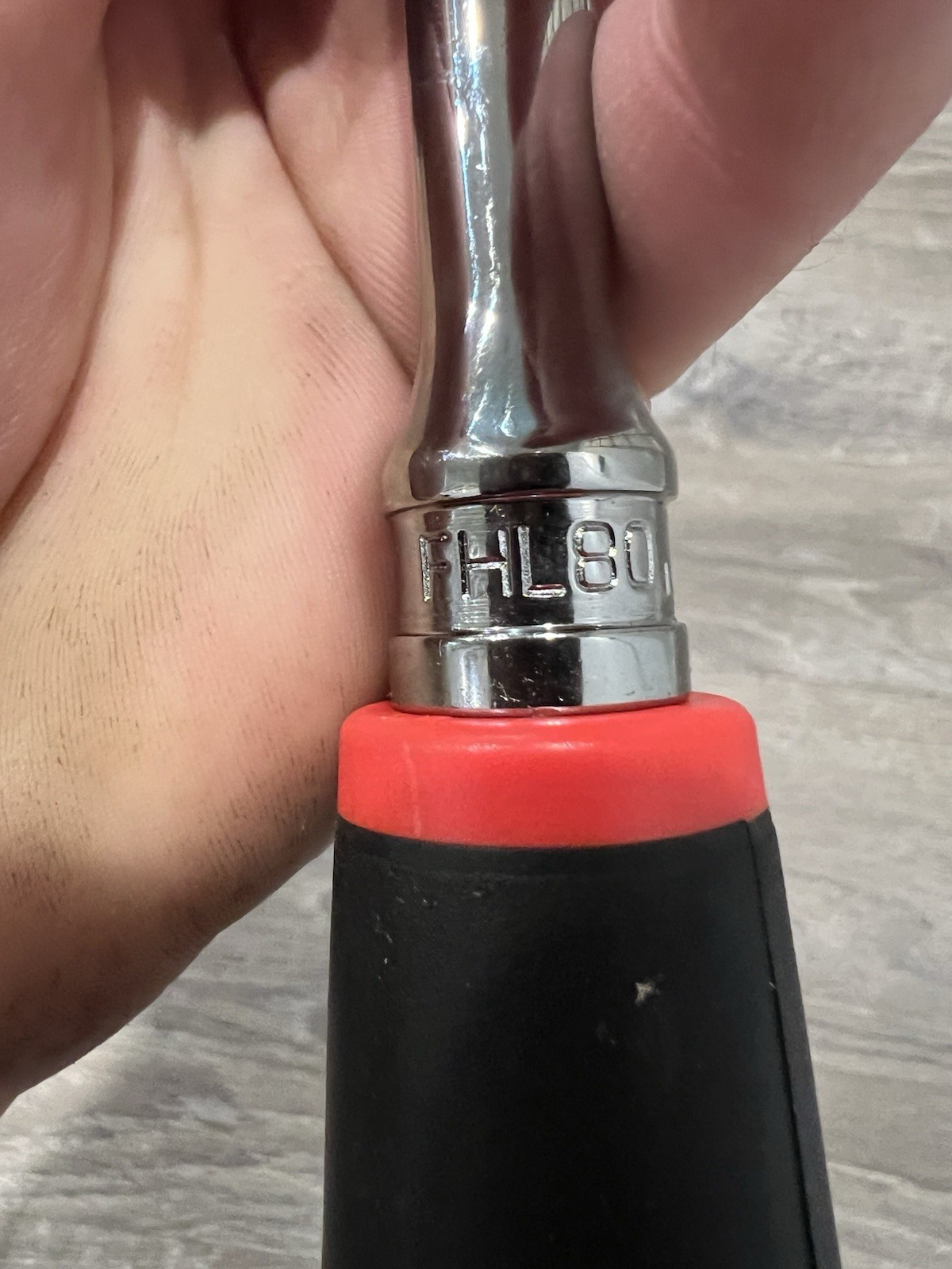 New Snap-on™ 3/8″ Drive Red Soft Grip Chrome 12 1/2″ Ratchet FHL80 Dual 80 Tech