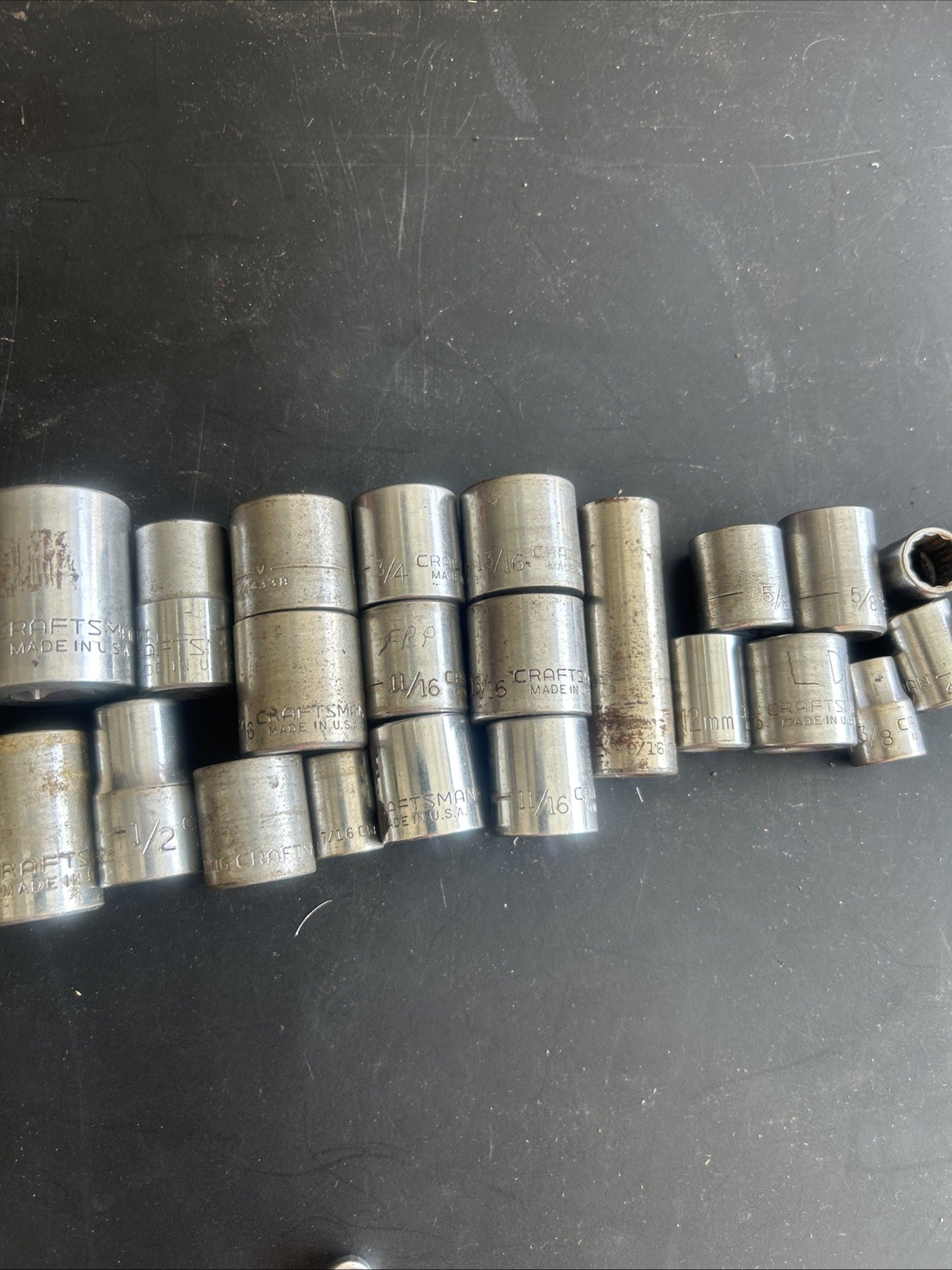 Lot Of 27 Vintage Craftsman Metric Socket 1/2″, 3/8″ & 1/4″ Drives 12 Point