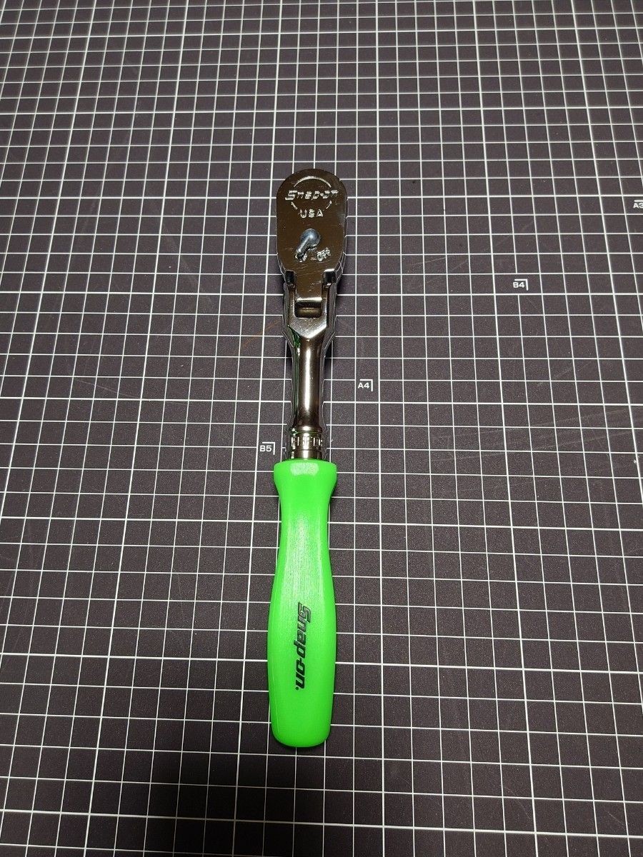 Snap-on / FHFD80A 3/8 Drive Short Flex Ratchet Green Hard Grip USA New Old Stock