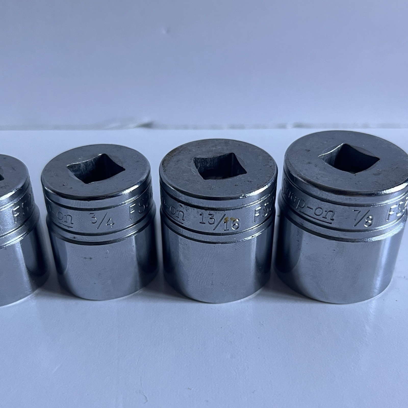 Snap On 10pc SAE Standard Socket FS- Set 3/8″ Drive 6 Point 5/16″ – 7/8″ USA