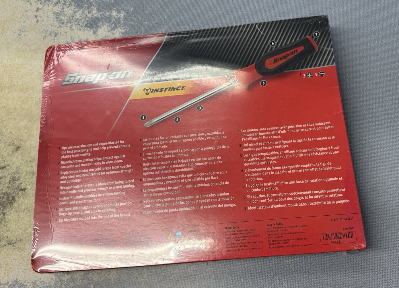 Brand New Snap-on USA 8 piece Soft Grip Combination Screwdriver Set SGDX80BR