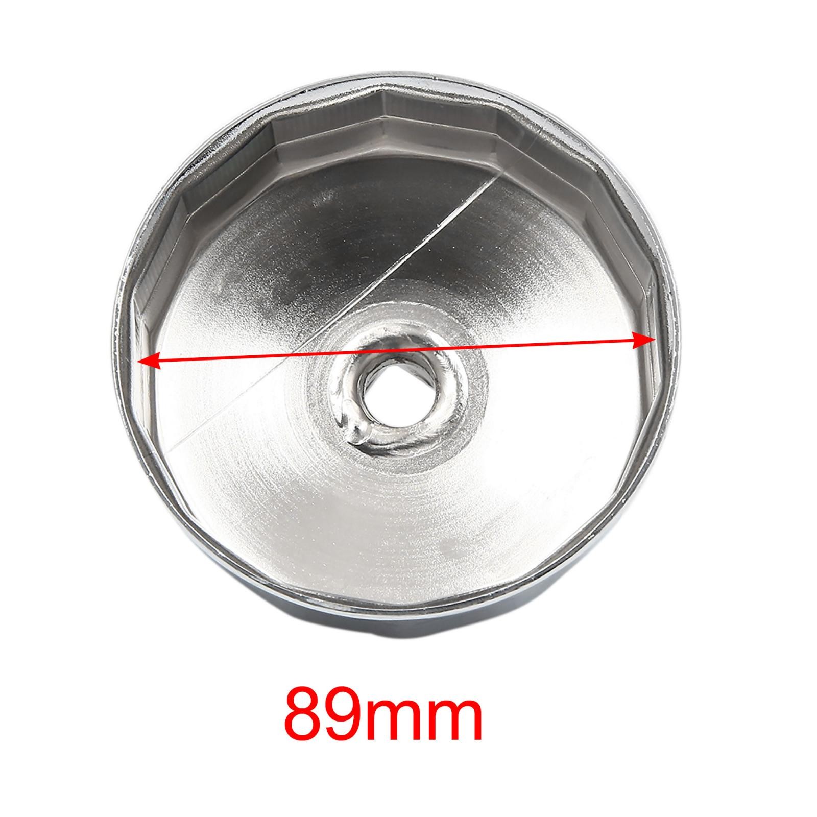 Silver Tone 83-84mm 14 Flutes Car Oil Filter Cap Housing Wrench Socket Remover