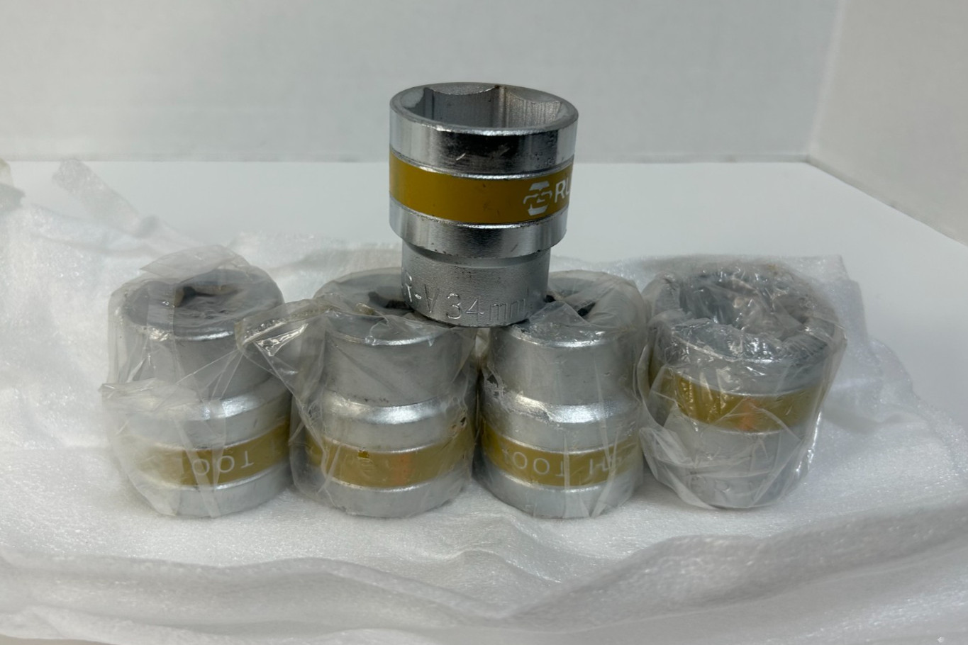 RUISH Tools 5-PACK 34mm 1/2″ 6-Point Sockets – CR-V (Chrome Vanadium) Steel