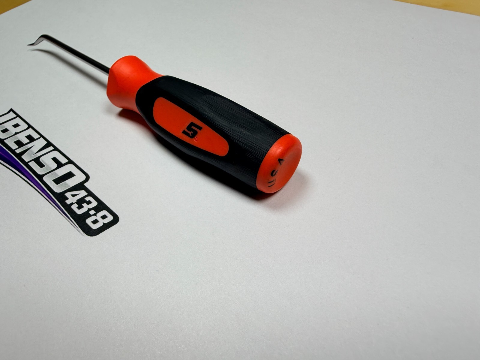 Snap-on Tools USA NEW ORANGE 6″ Mini Soft Grip Short 45° Tip Pick SG3ASH45CO