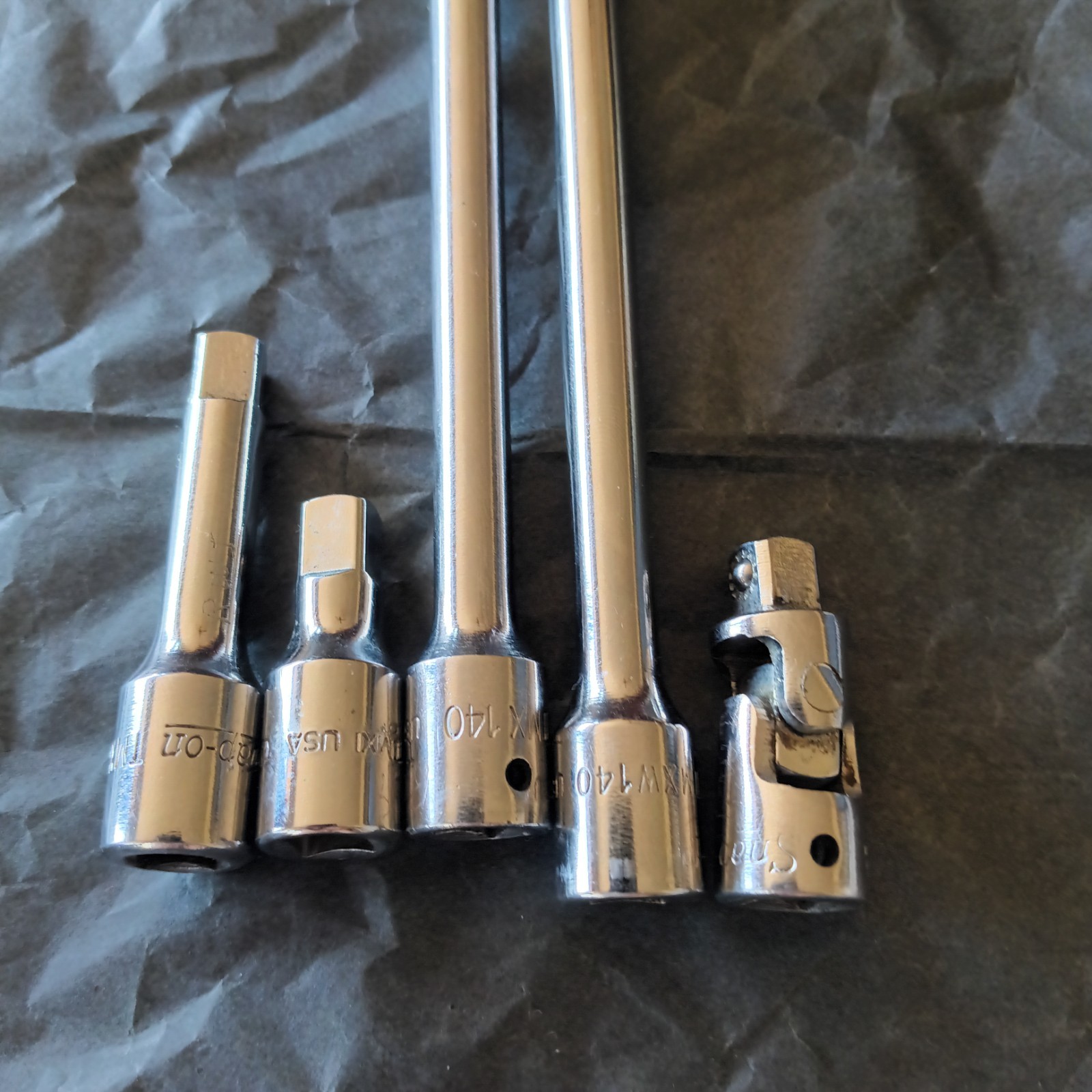 5 Snap-on 1/4″ Extensions TMX (W140, 140, 2, I) TMU8 14″ wobble + 14″ + swivel +