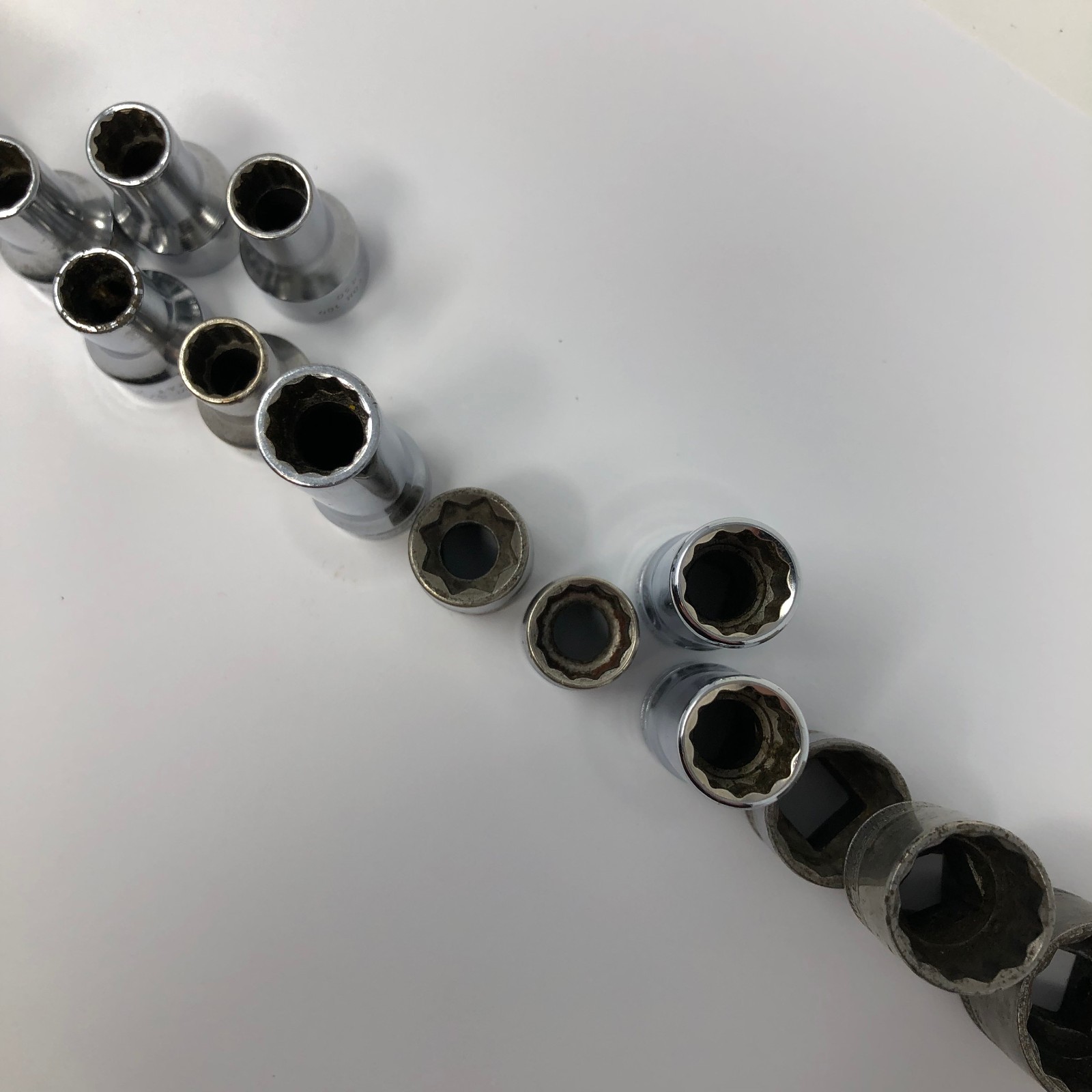 16 Snap On 3/8 Drive Socket Lot 12pt 1/4 5/16 3/8 7/16 9/16 3/4 7/8 Vintage USED
