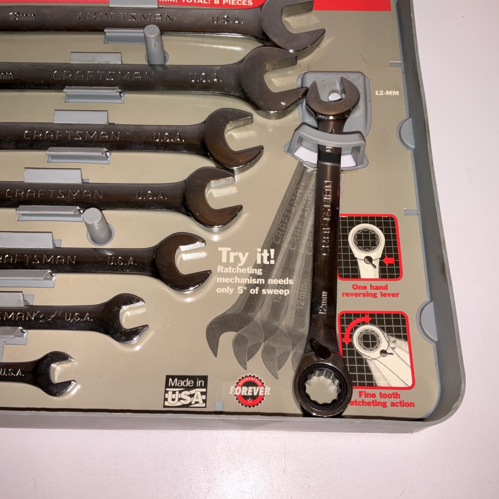 Craftsman 942405 8pc Metric Reversible Ratcheting Wrench Set USA 🇺🇸 8-18mm