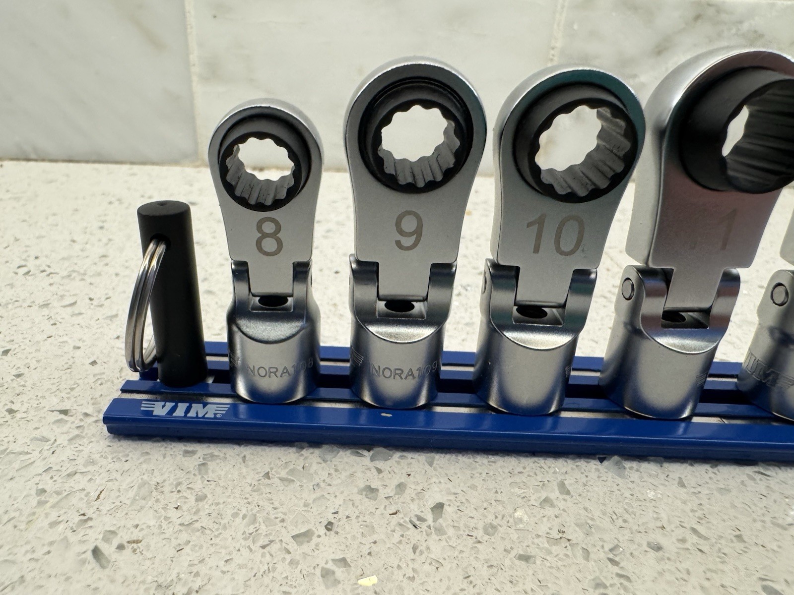 VIM Tools 6 Piece 12 Point Offset, Flex Head Ratcheting Wrench Attachments NEW