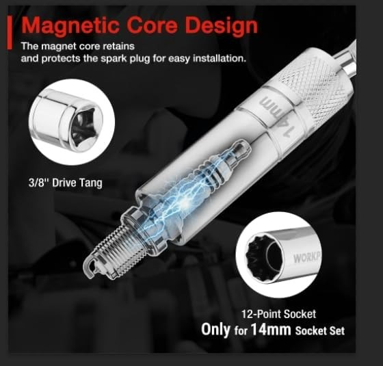 12″ 14mm Spark Plug Socket with Magnetic Core – Essential for Efficient Repairs