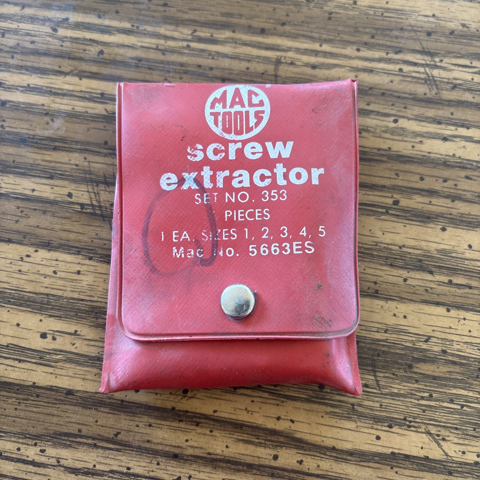 Mac Tools 5PC Screw Extractor With Red Pouch 5663ES, USA