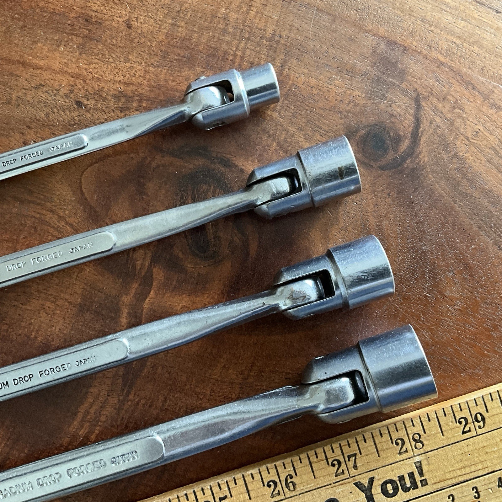 Vintage True Craft Open End & Flexible End Socket Wrenches 3/4″ to 3/8″ Lot Of 4