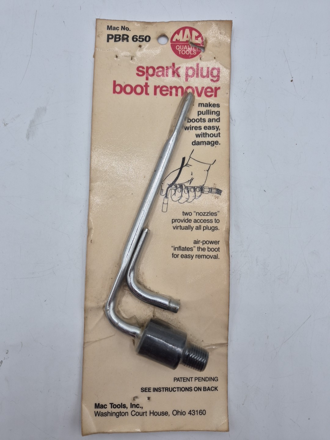 Mac Tools Spark Plug Boot Remover NOS PBR 650 Free Shipping Air Powered