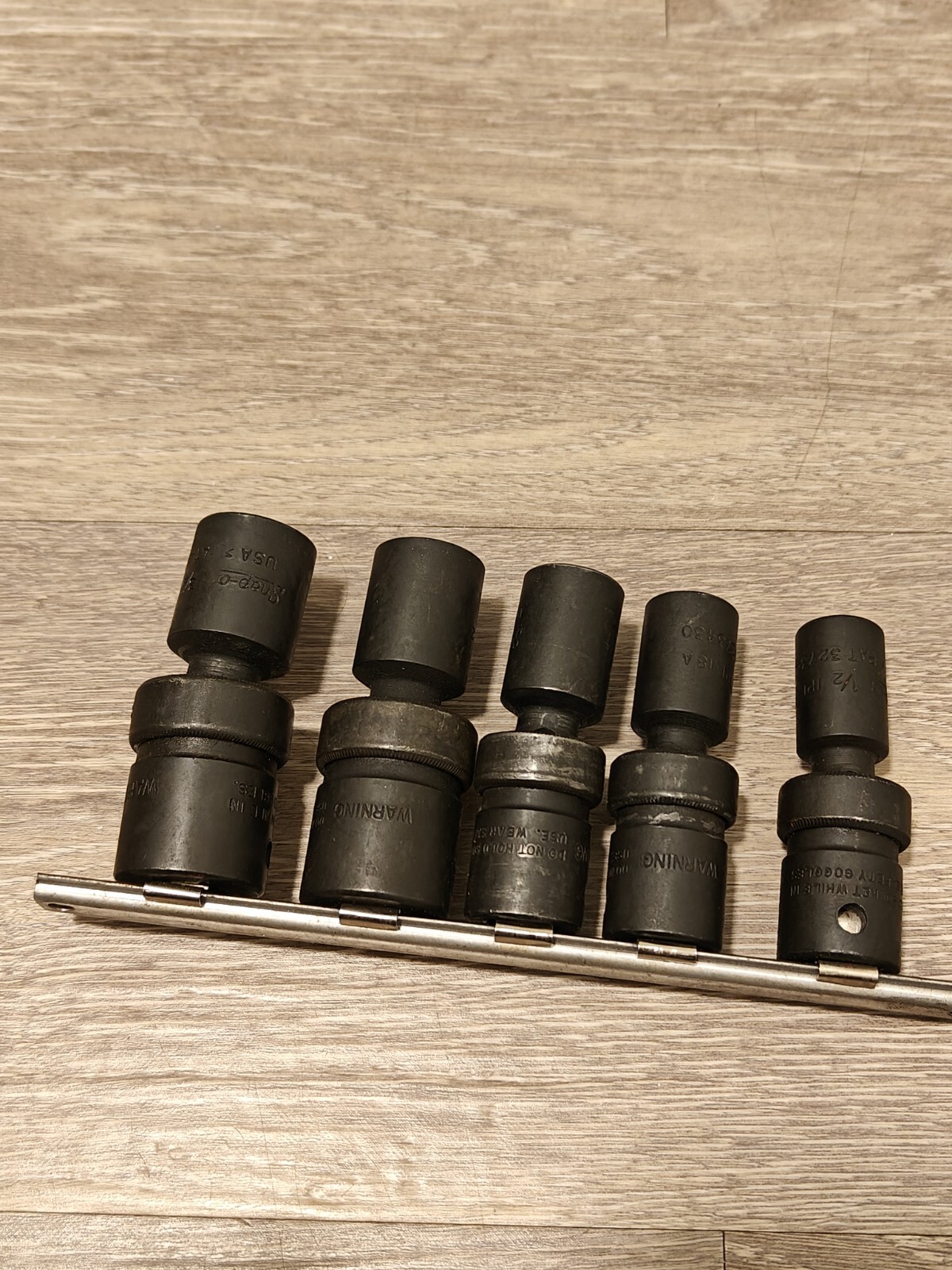 Snap On Tools USA 1/2 Drive SAE 5pc Impact Swivel Universal Socket Set Vintage
