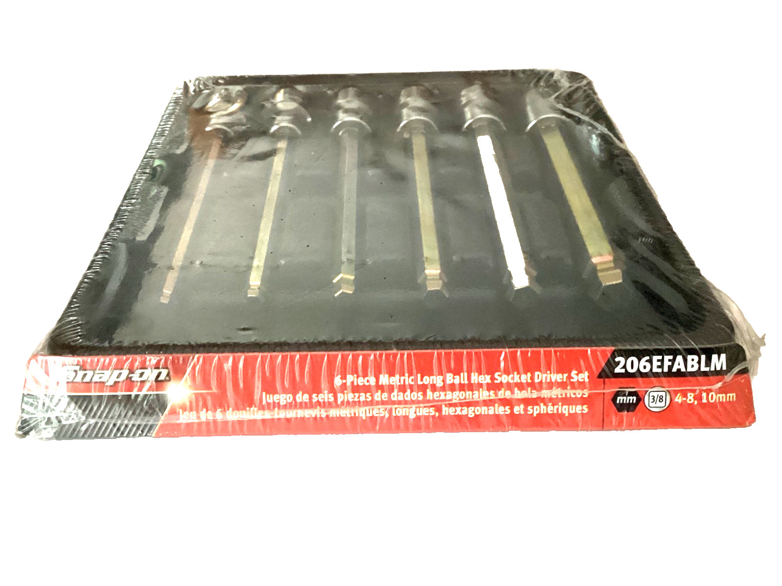 Snap On NEW 6 Piece 3/8”Dr Metric Long Ball Hex Bit Socket Set 206EFABLM SEALED