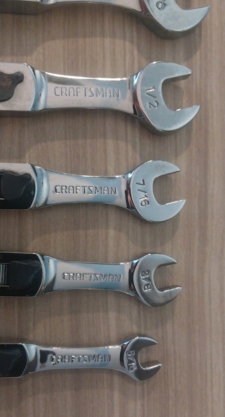 Craftsman 7 Pc. SAE Locking Flex RATCHETING «STUBBY «Wrench Set / UNUSED MINT
