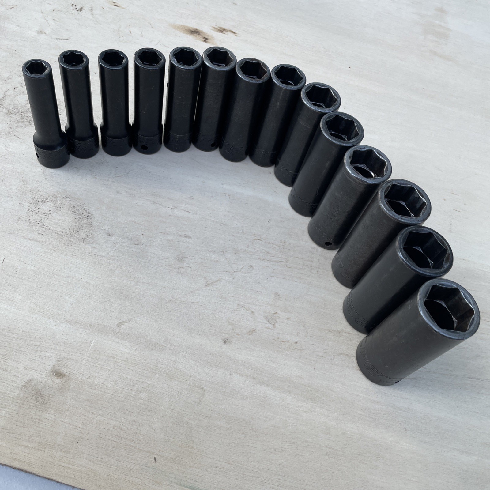Snap-On 1/2″ Dr 6 Point Metric 10mm-24mm SIMM100A-SIMM240 Deep Socket Missing 18