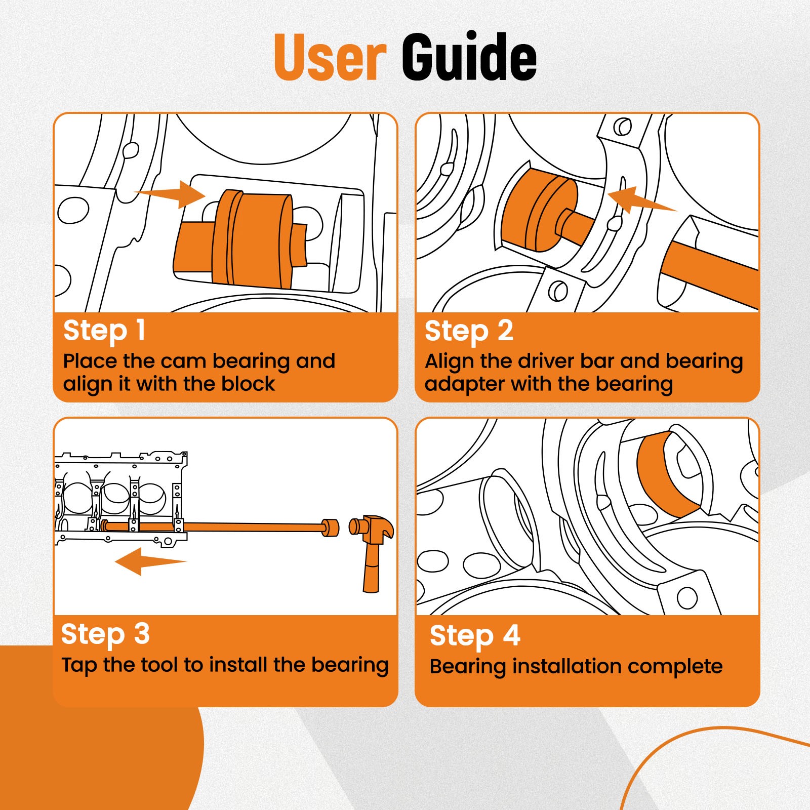Engine Cam Bearing Removal Tool Kit for Cummins ISX15 QSX15 X15 3164088