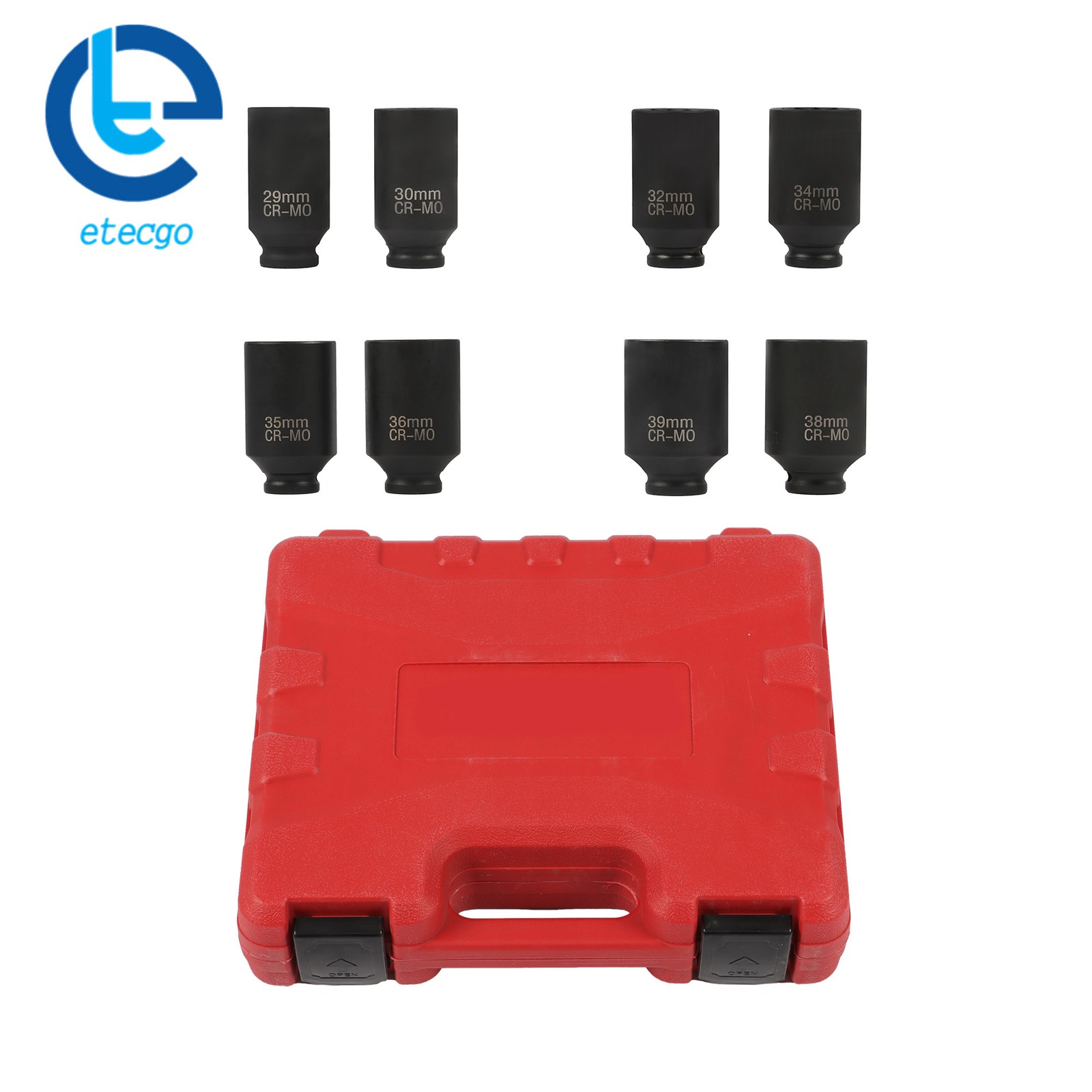1 Set 1/2″ Drive Deep Spindle Axle Nut Impact Socket Set 8PCS 2 Point