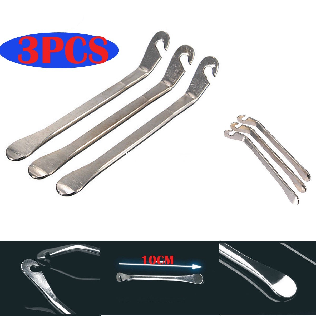 Bicycle Spoon Tire Iron Kit Tire Change Lever Tool w/ Rim Protectors