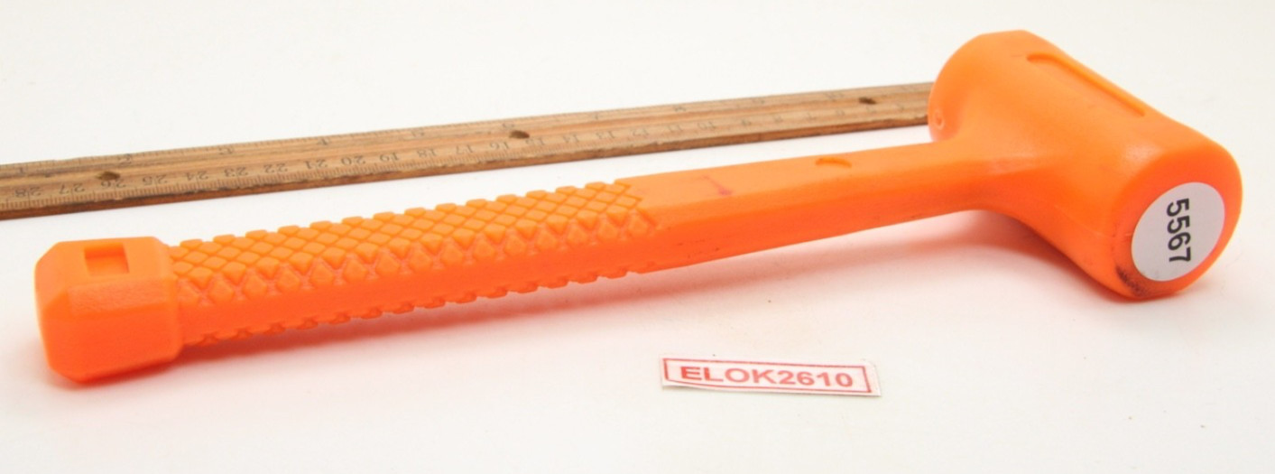 Hyper Tough 1 lb. Dead Blow Uni-Cast Hammer Orange Textured Grip