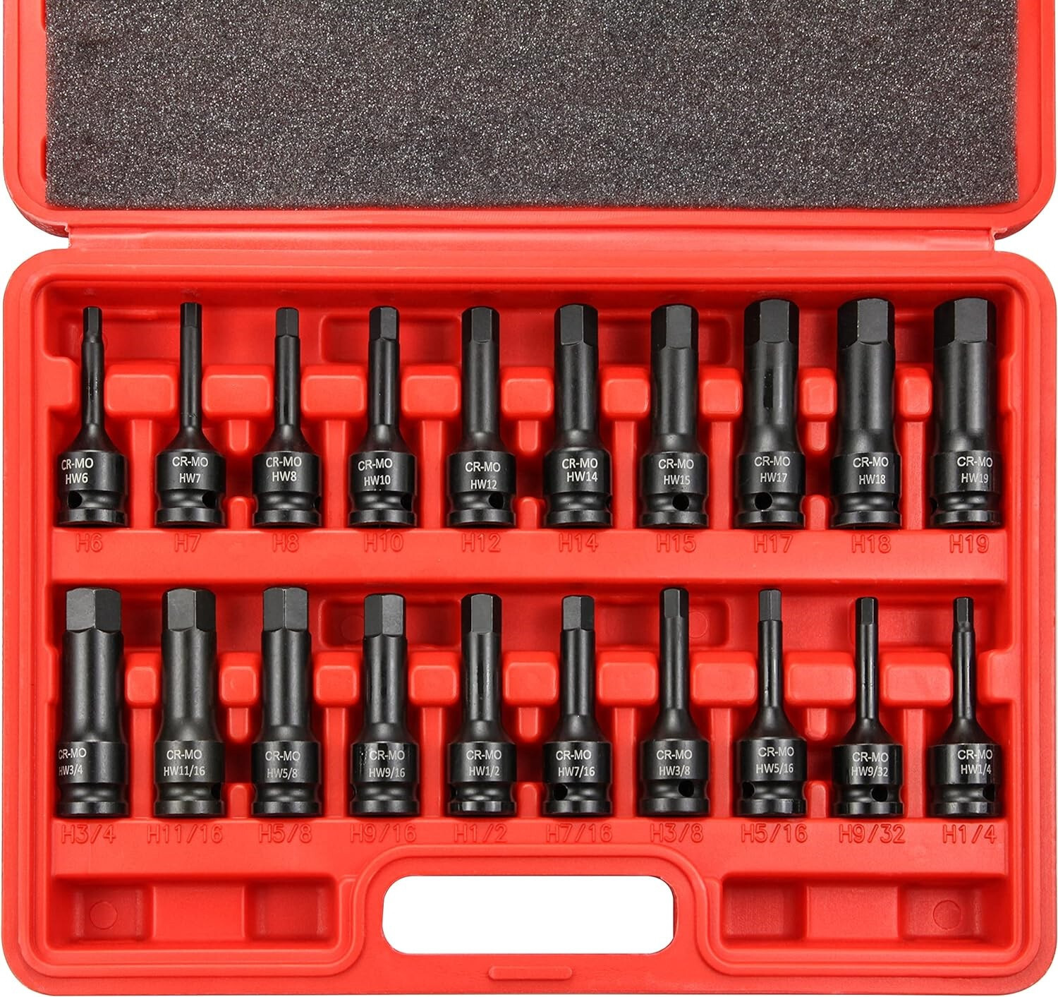 1/2″ Drive Master Impact Hex Bit Set SAE Metric Hex Head Driver Allen Bit Socket