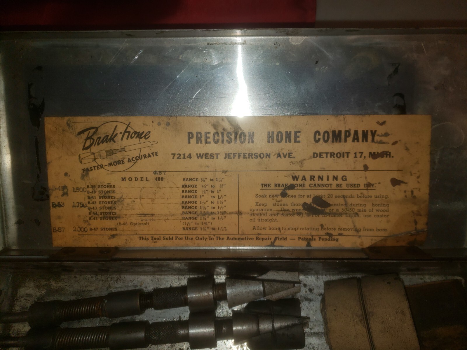 Vintage Precision Hone Co. (Honette) Brake Hone Kit