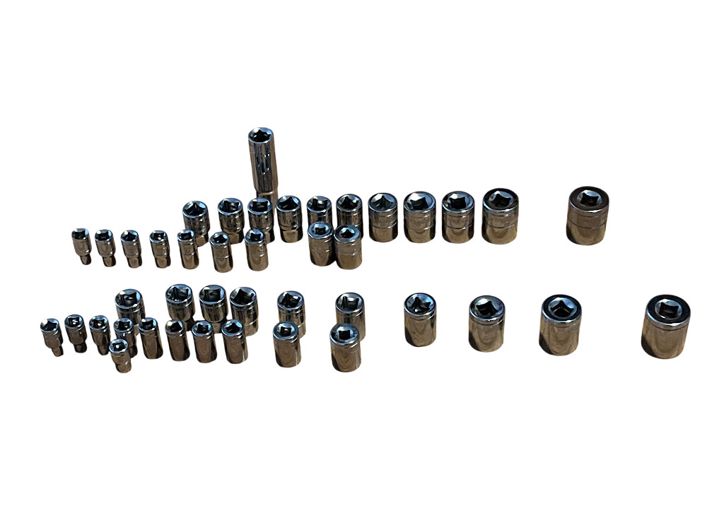 Performax CR-V Chrome Socket Set 42pc 1/4 & 3/8 in Drive Metric + SAE 6 Point