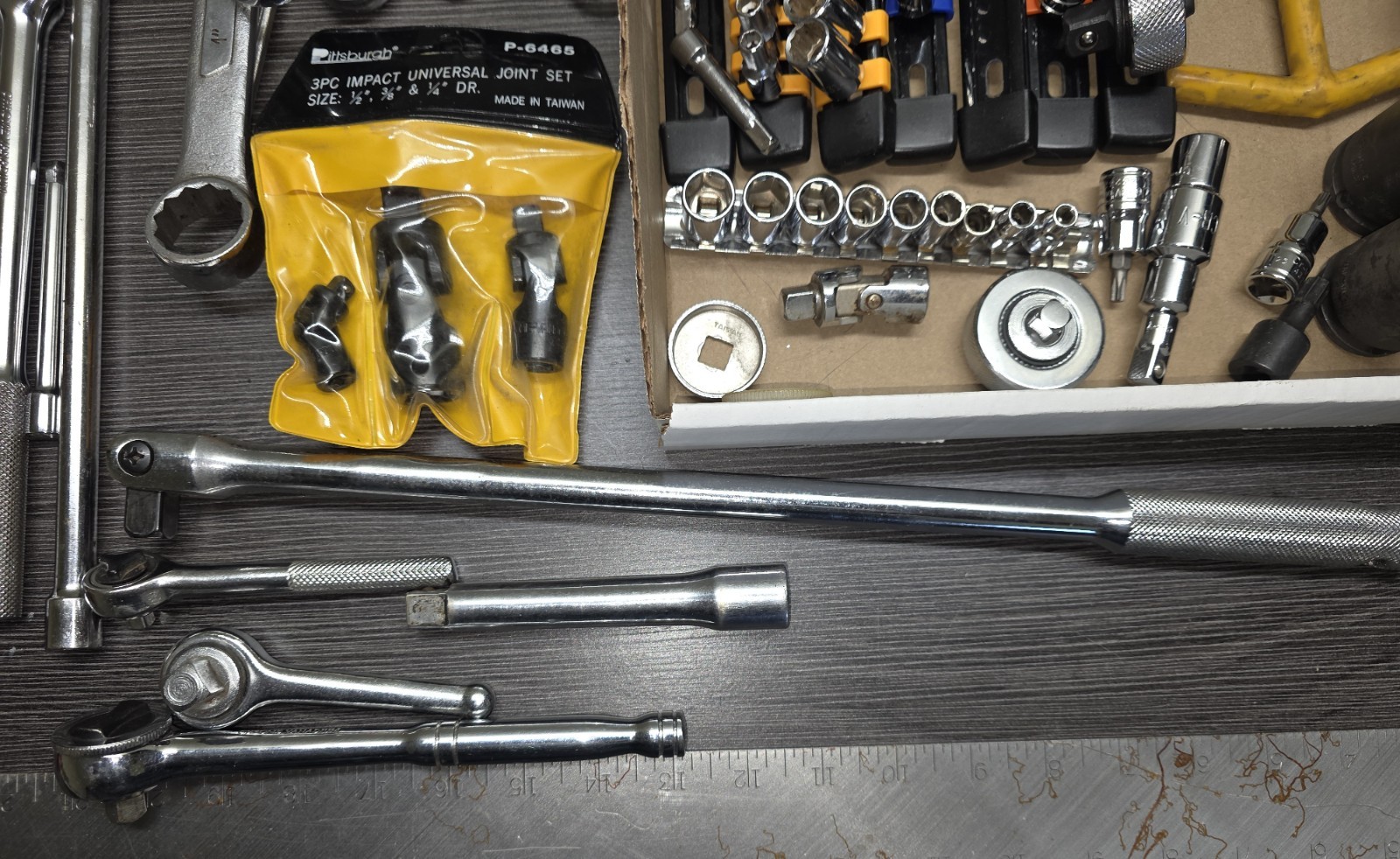 Lot of Misc Sockets, Ratchets, Extensions and Wrench’s – Sets are not complete