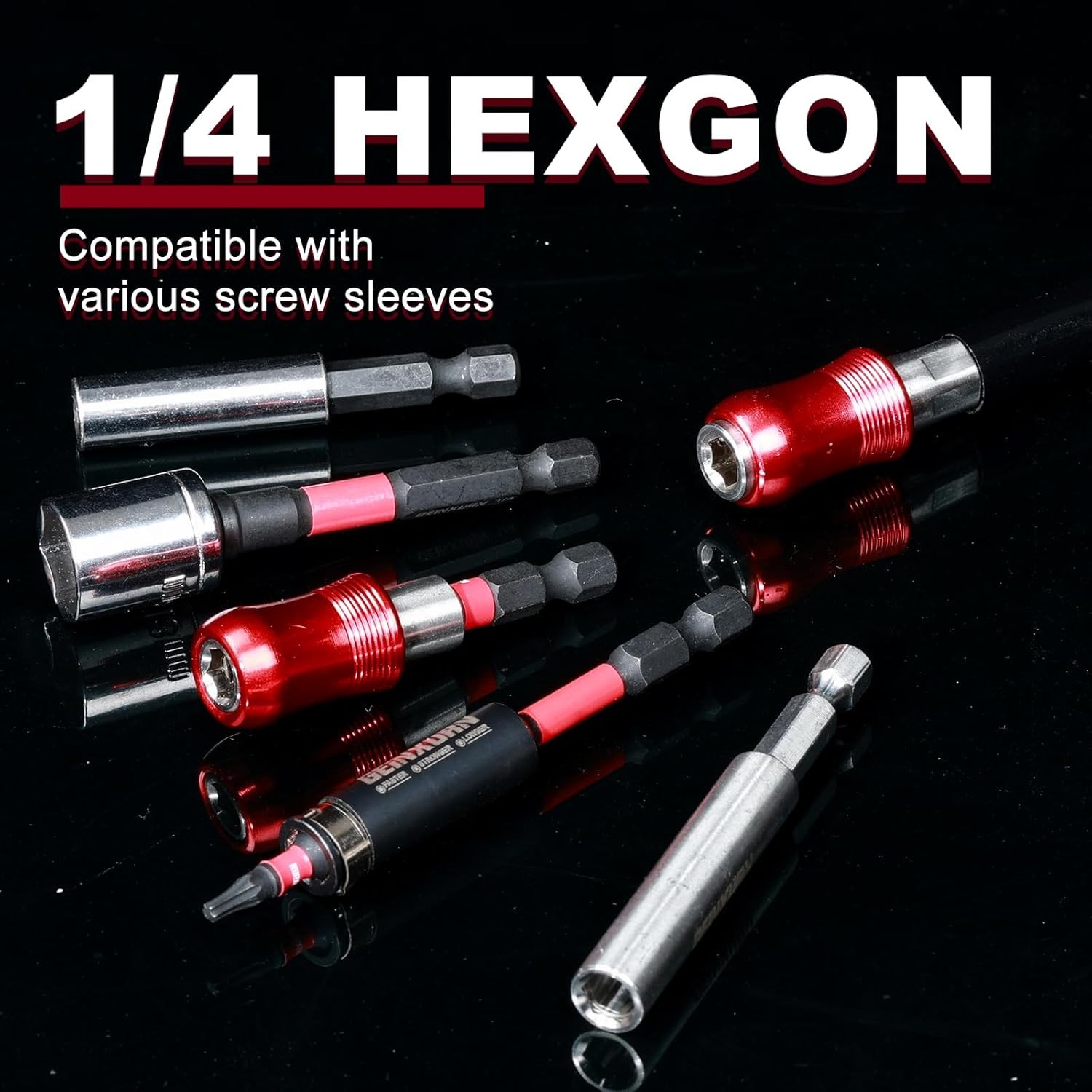 12Inches Flexible Drill Bit Extension Screwdriver Holders, 1PACK Black