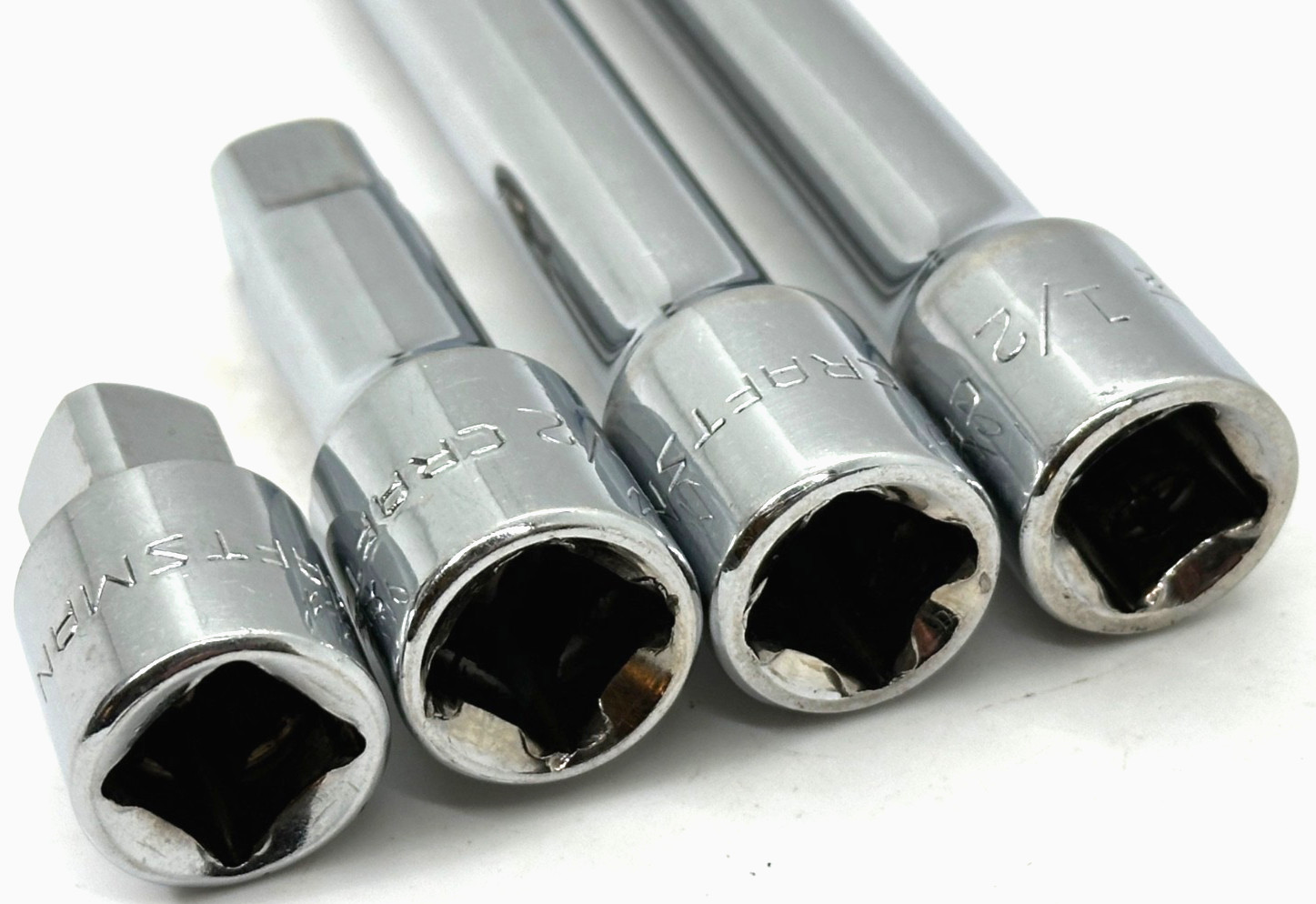 Craftsman Tools 1/2″ Drive 1.5” 3″ 6″ 10″ Long Socket Ratchet Extension Lot Set
