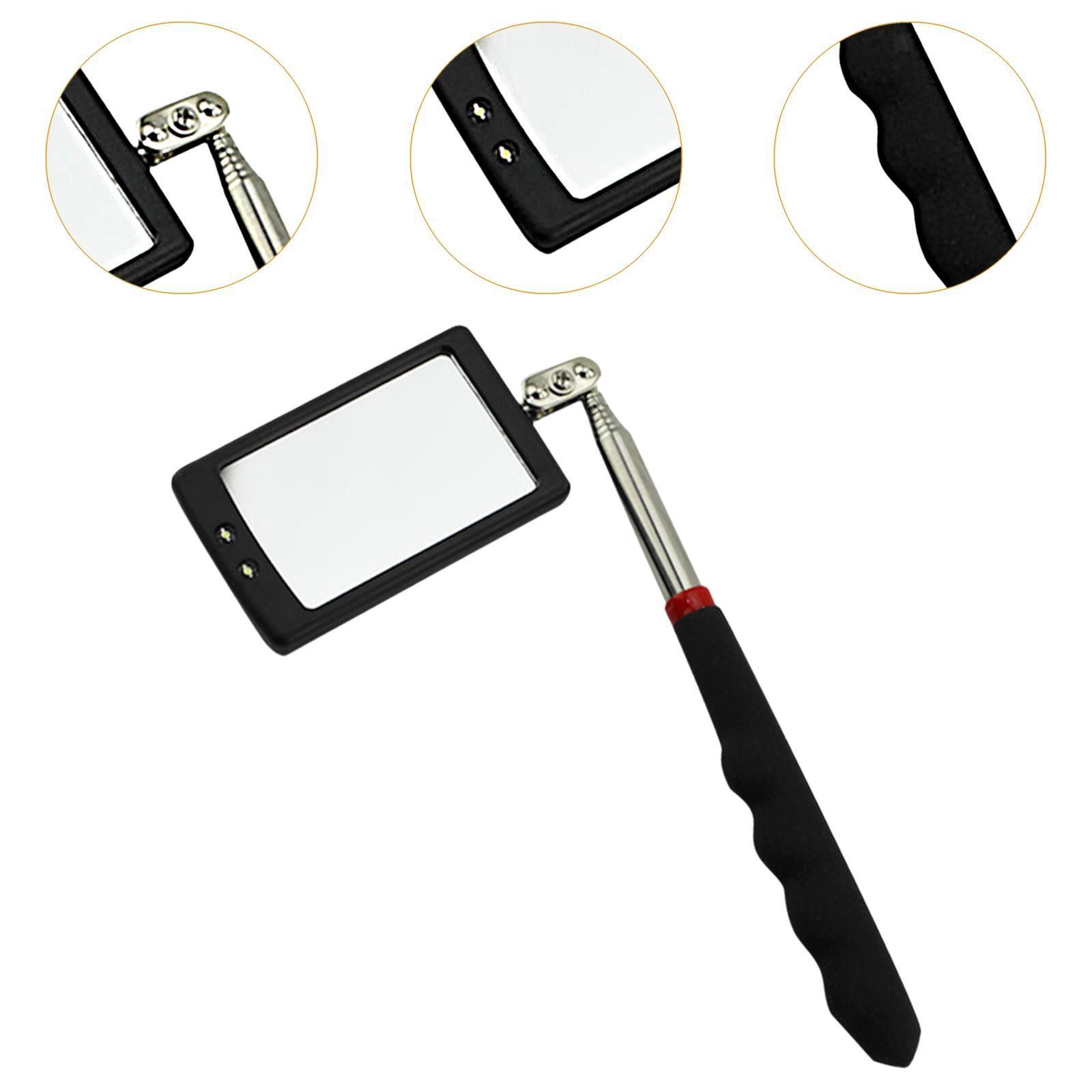 Car Inspection Mirror Extendable Square Inspection Mirror for Home Use