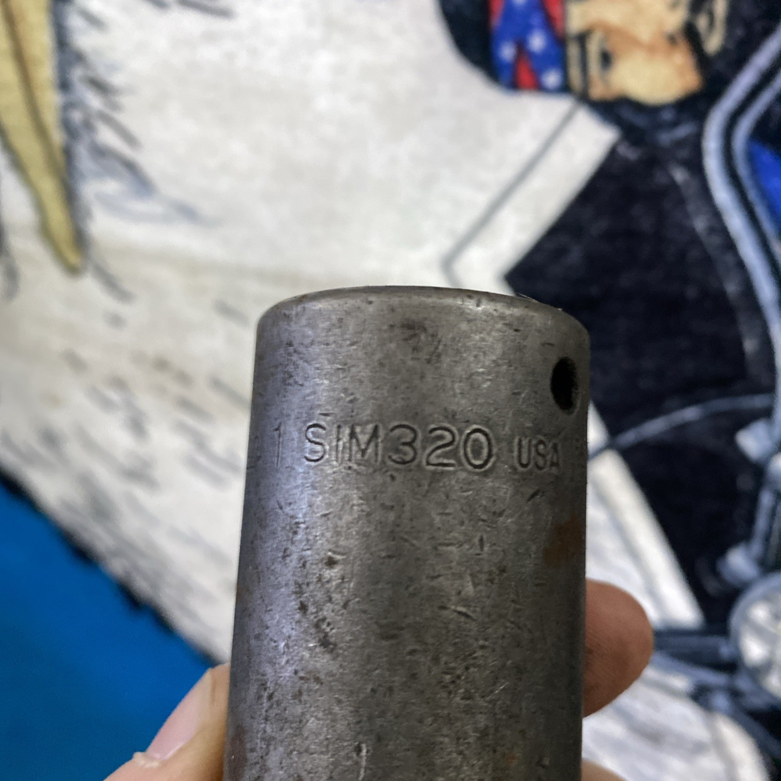 Snap on 1 in SIM320 6 Point Deep Impact Socket 1/2″ Drive USA Vintage Tools