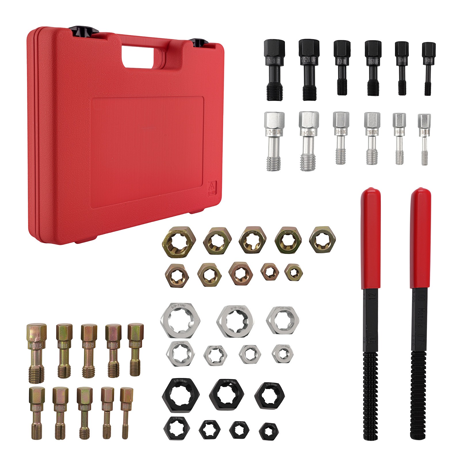 48Pcs Thread Repair Tool UNC UNF Metric Thread Chaser Restorer Kit with Tap Dies