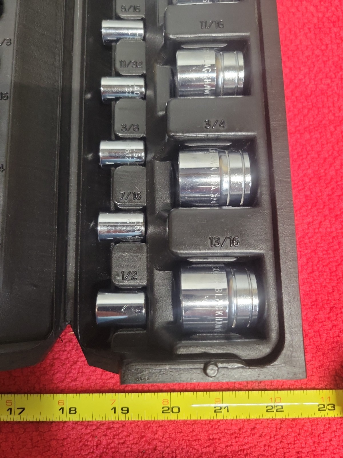 BLACKHAWK TOOLS METRIC & SAE 62 PC SOCKET SET W/CASE VTG USA 🇺🇸