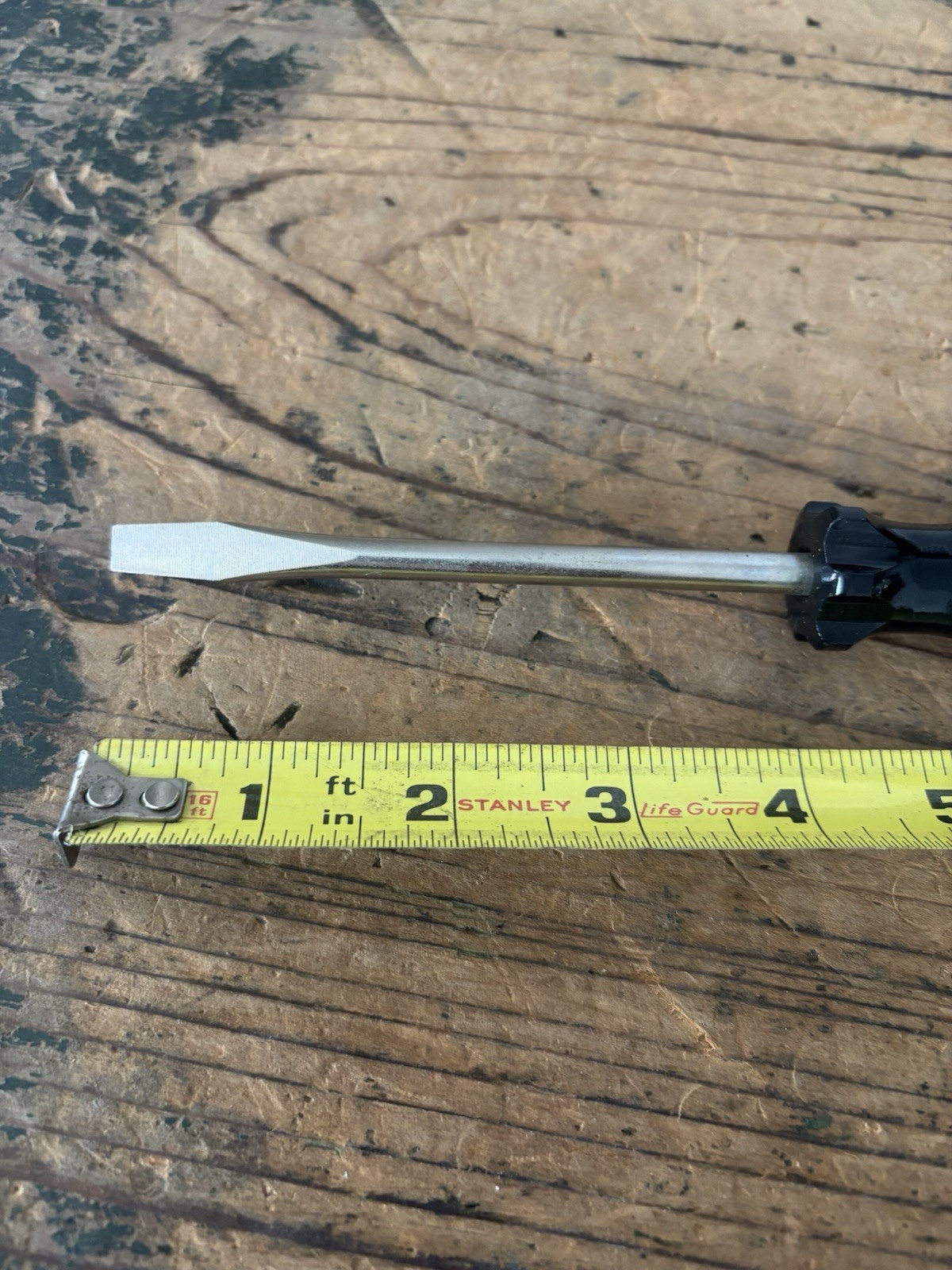 Vintage NOS Stanley USA Made Slotted Flat Head Black Handle Screwdriver