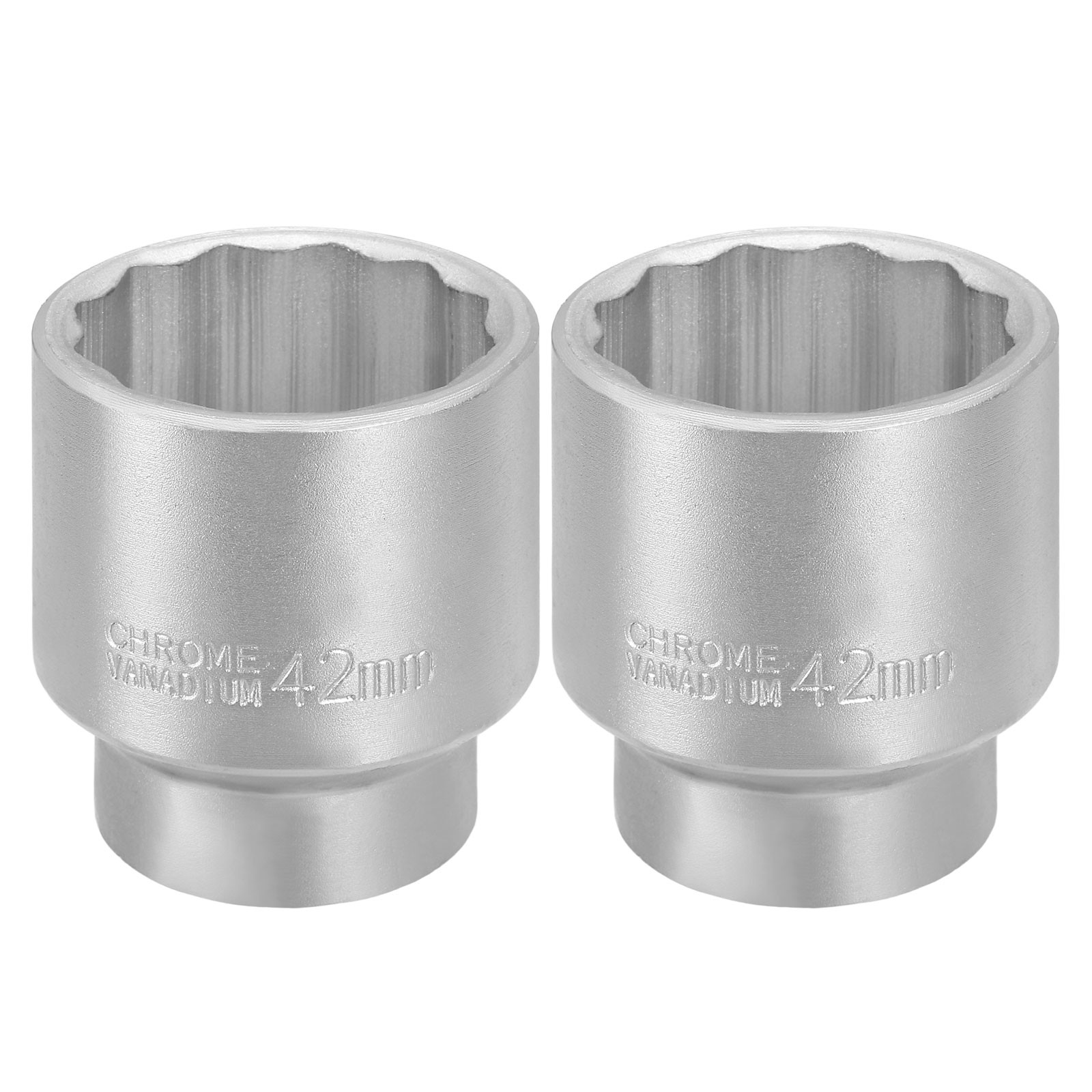 2pcs 12 Points Socket 3/4″ Drive 42mm Metric Impact 2.6″ Long Zinc Plating