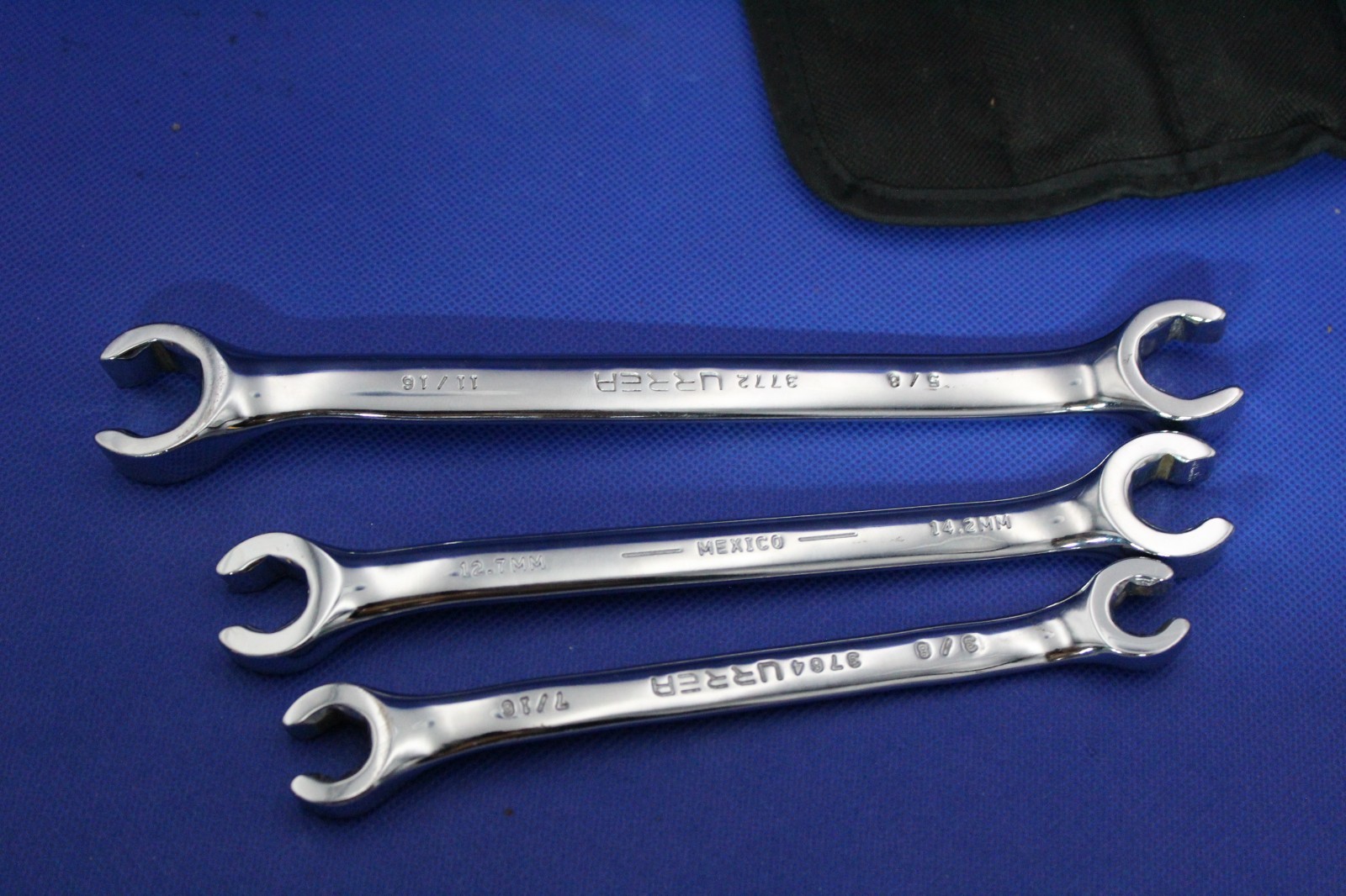 URREA 3760 Full Polished Flare Nut Wrenches, Set of 3Pieces, standard