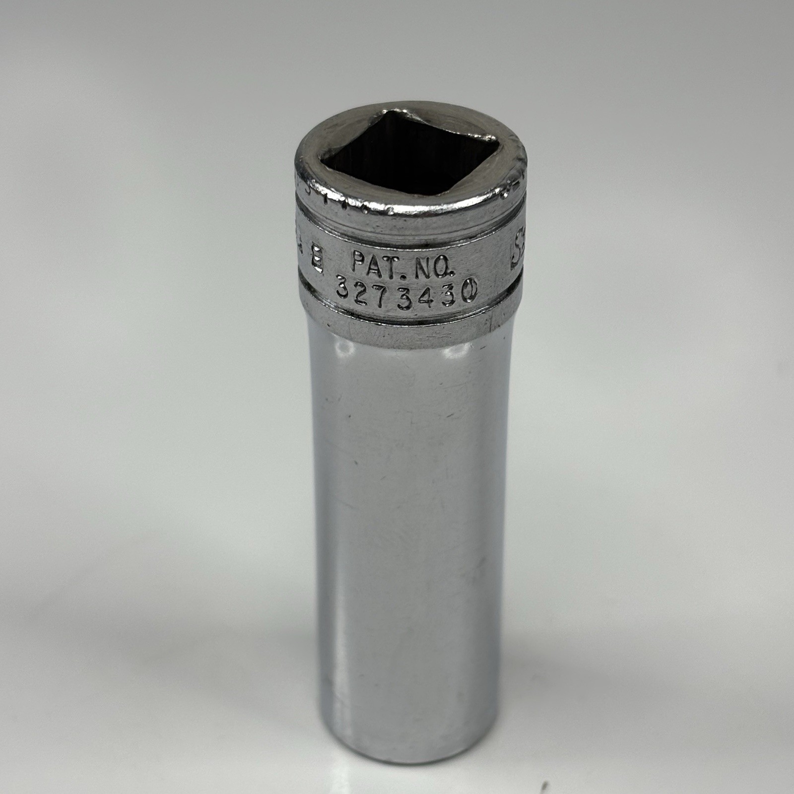 Snap On Tools SFS121 3/8 Drive 6Pt SAE 7/16 Flank Dr Deep Socket USA VTG 1968
