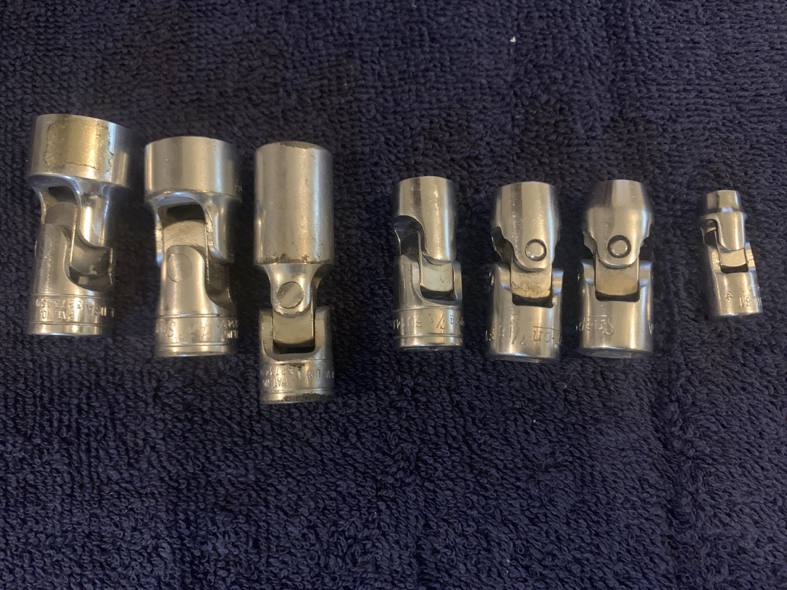 Mixed Snap-on 3/8”& 1/4” drive swivel socket set-see Desc For Sizes/details