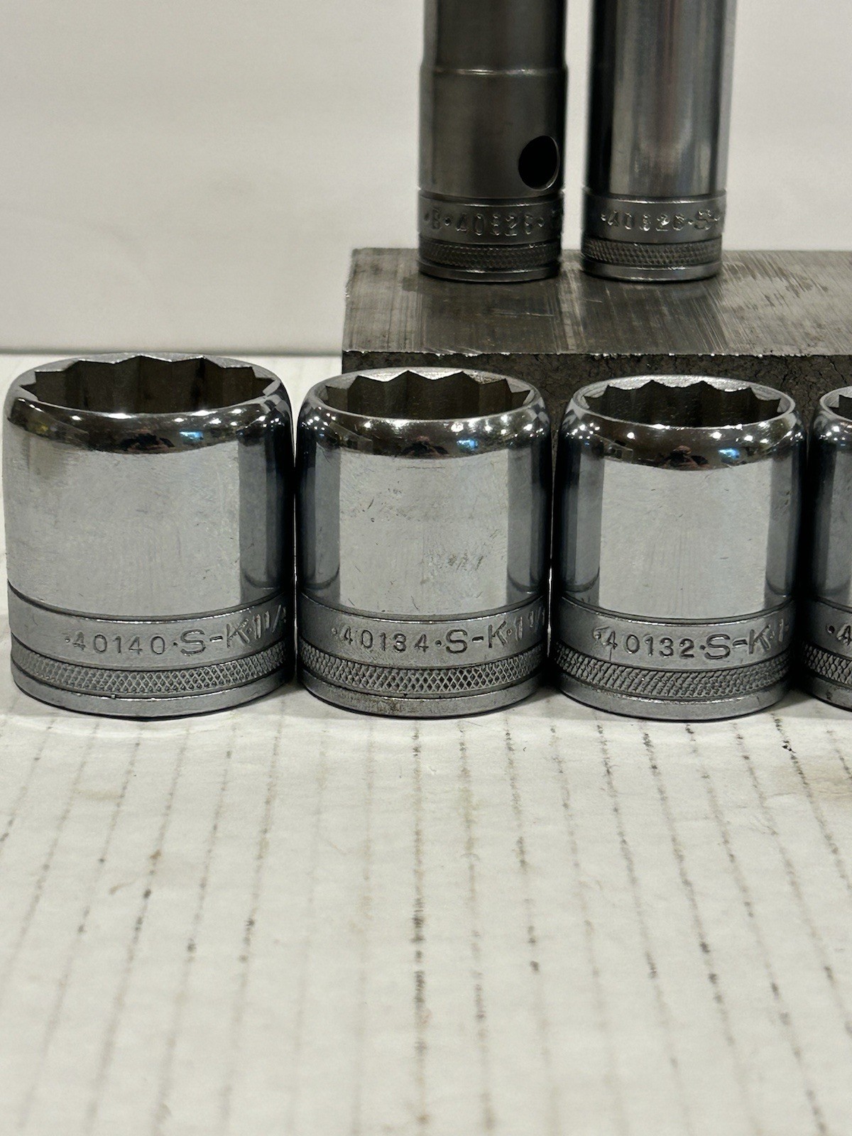 Vintage S-K SK Tools Socket Set W/Breaker Bar 9/16 ~ 1-1/4 SAE USA 1/2” Drive