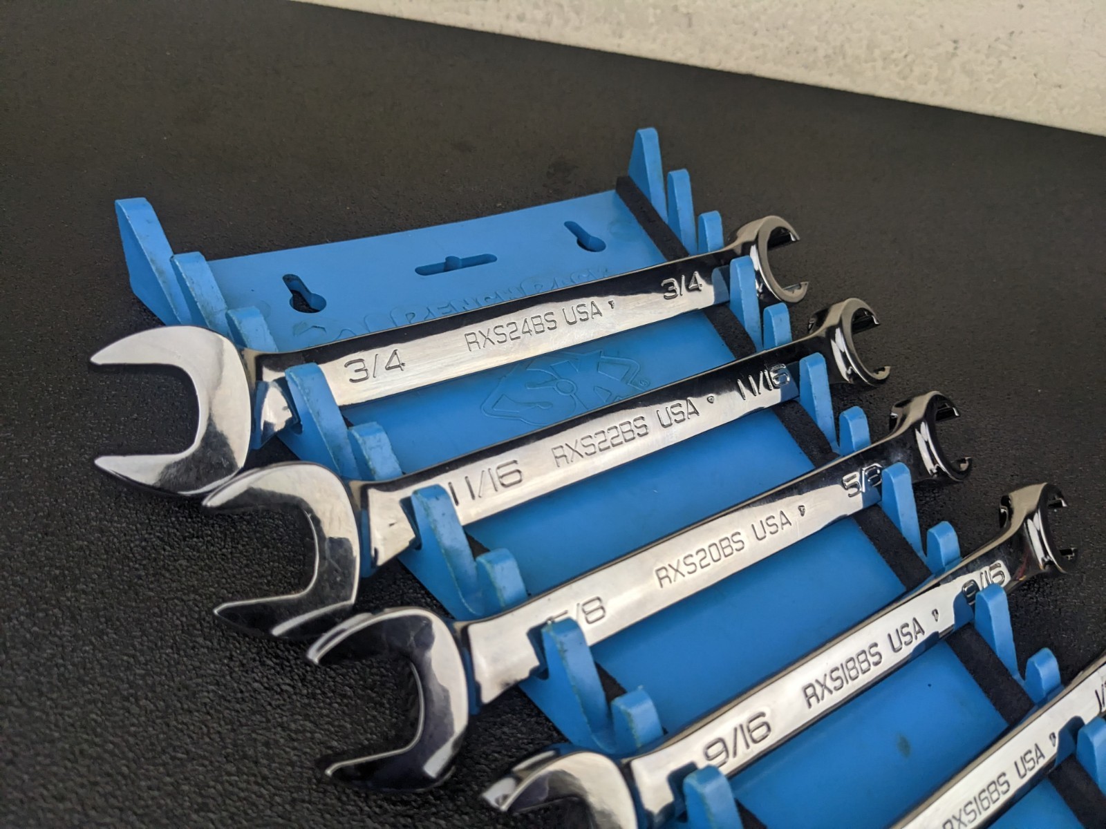 #bn375 Snap-on NEW RXS 3/8″ to 3/4″ 12-Point Broached Flare Nut Line Wrench Set