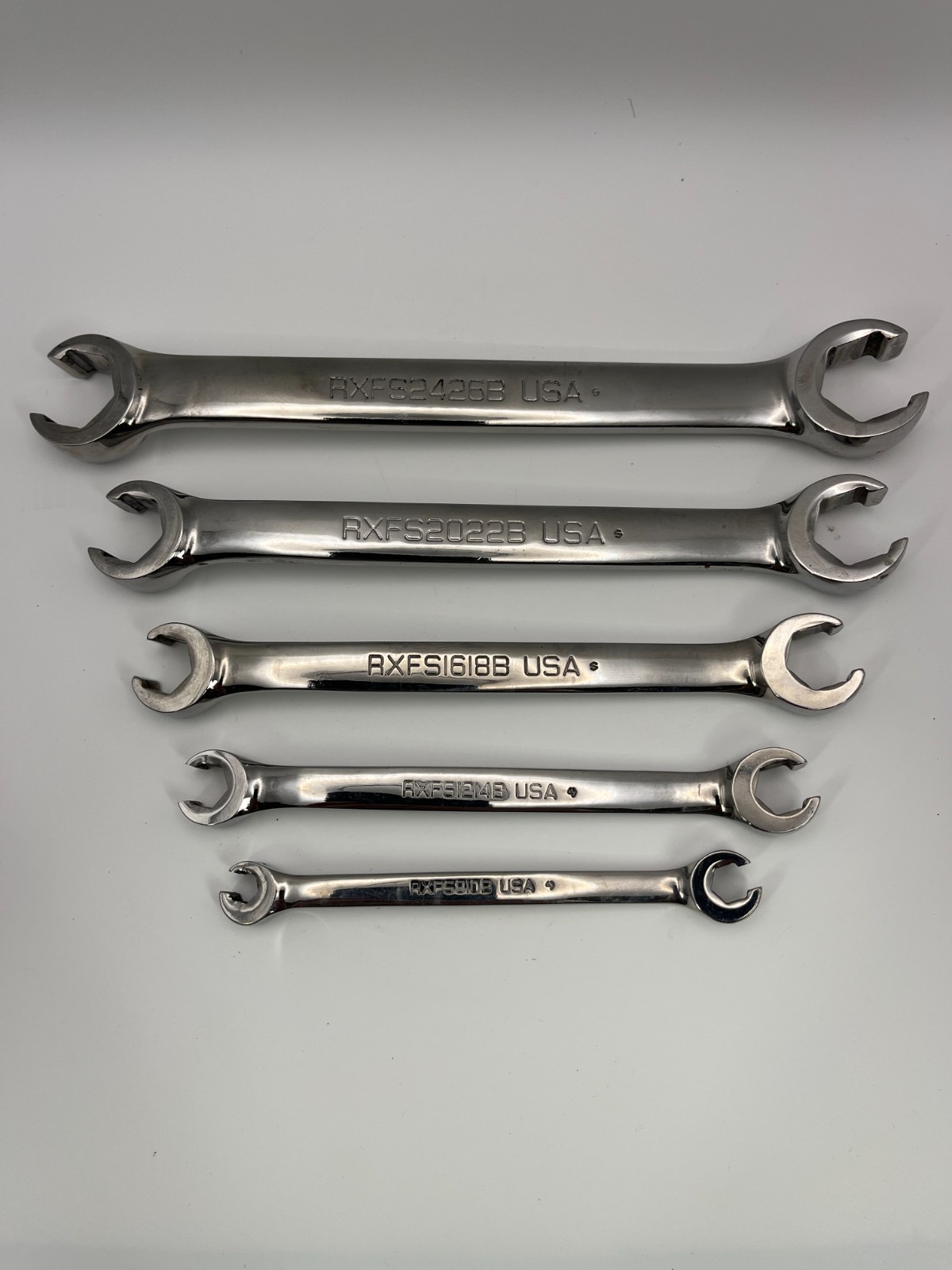 Snap On SAE Double End Flare Nut Wrench Set 6-Point 5pc 1/4″–13/16″ RXFS605B USA
