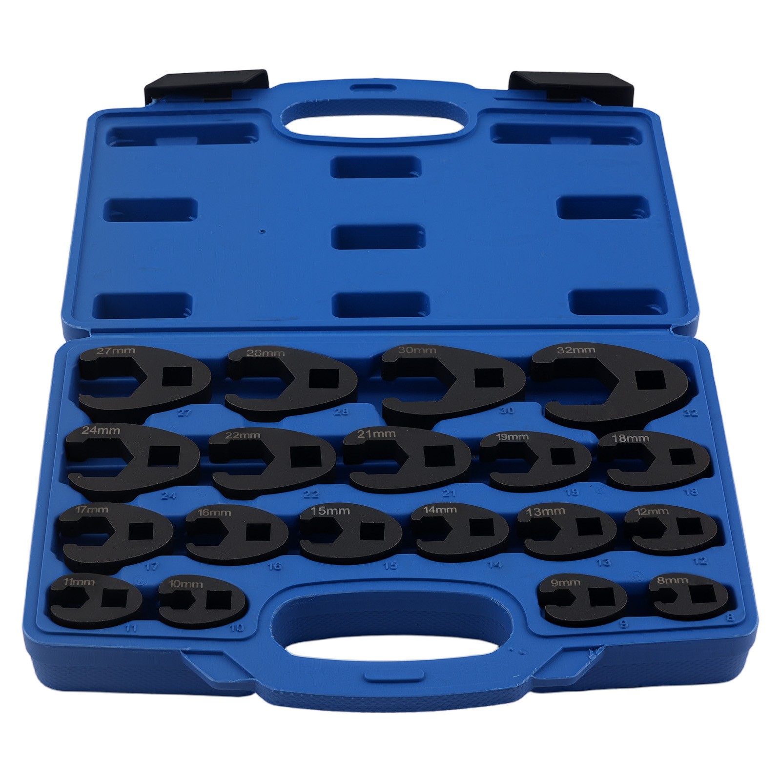 19PC Heavy Duty Crowfoot Wrench Set 8-32mm Chrome Molybdenum Steel Tool Kit