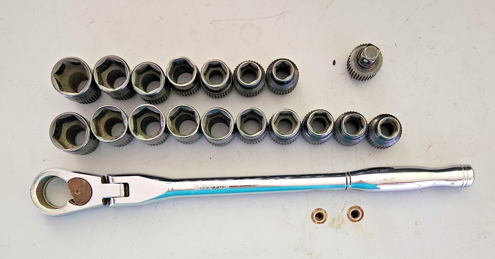 Matco Tools USA 19 piece Metric SAE Pass Through Flex Head Ratchet Set