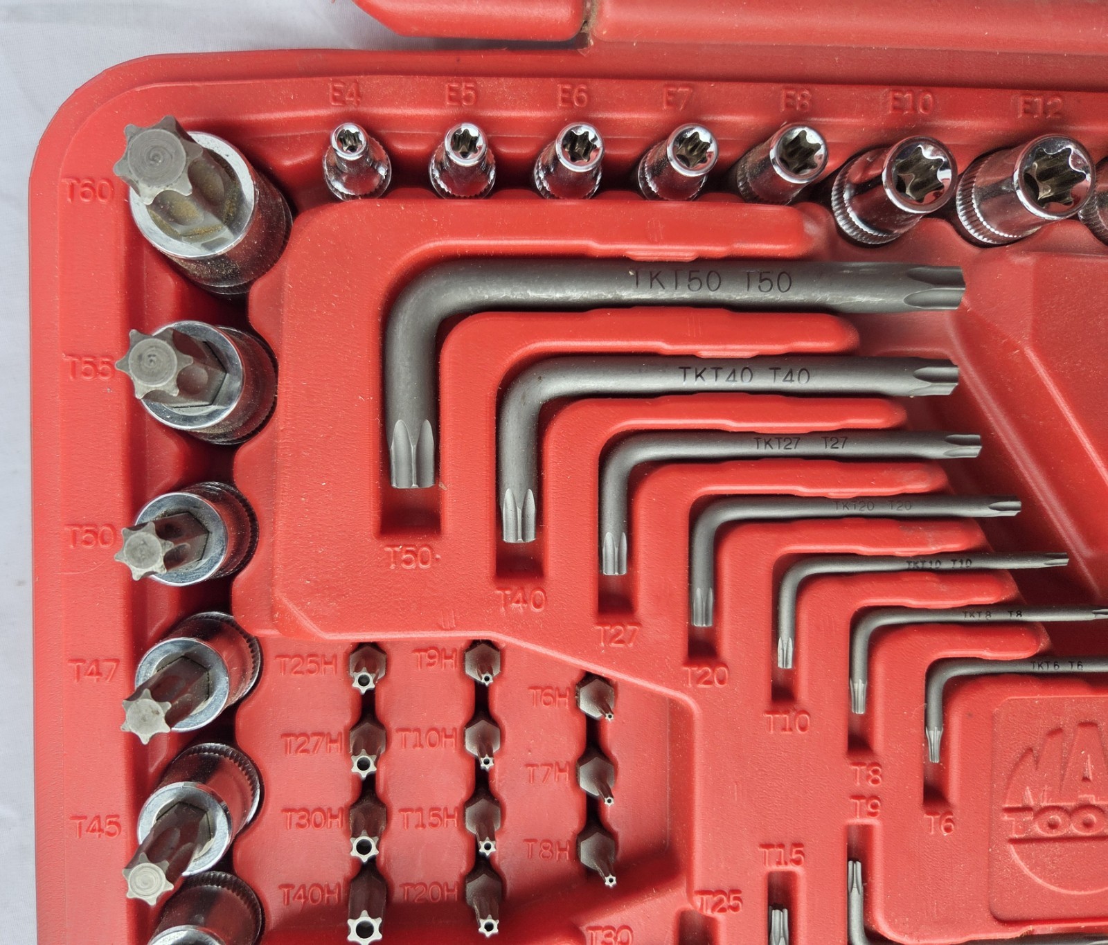 MAC TOOLS SMXT62B Torx Star Socket Driver Wrench Set Excellent Condition 62 Pc