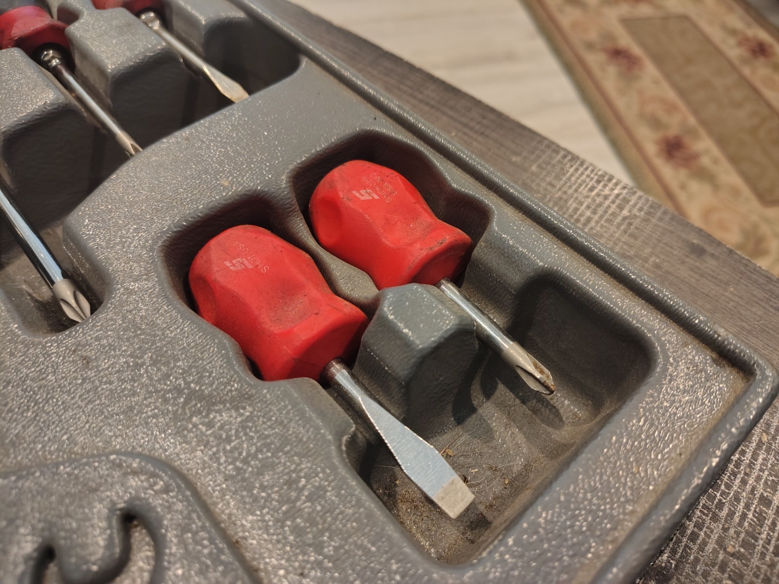 Snap On SGDX80R Red Screwdriver Set 8 Pc Combination Soft Instinct Handle Used
