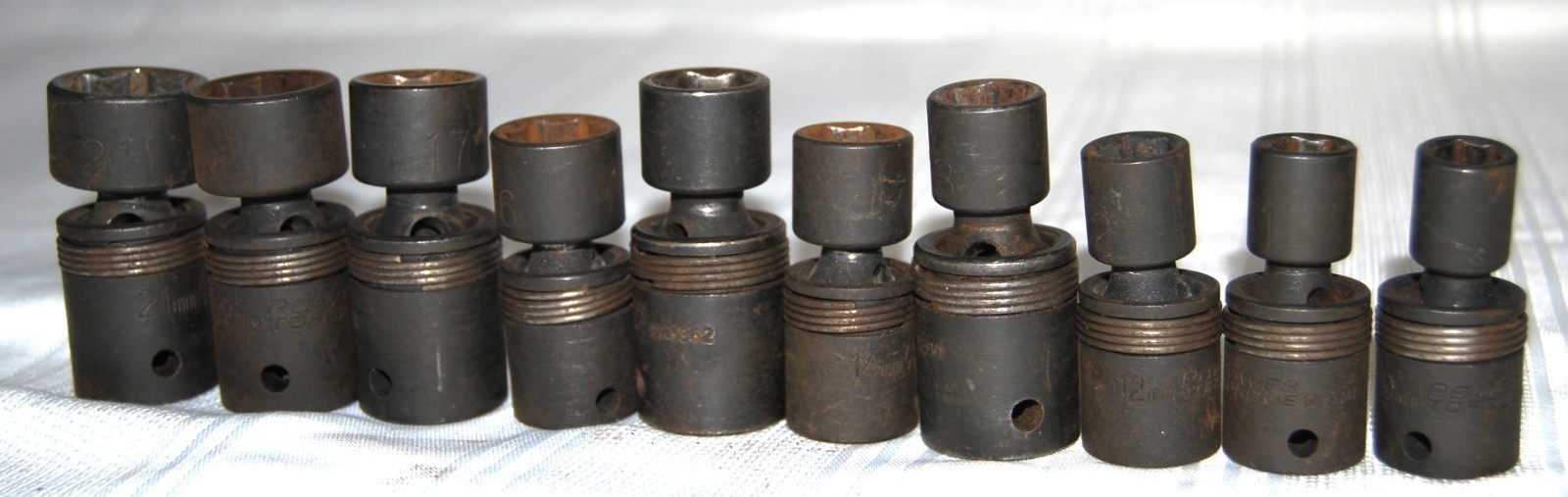 10 POWER TORQUE 3/8″ DRIVE AND 1/2″ DRIVE 6 POINT METRIC SWIVEL IMPACT SOCKETS